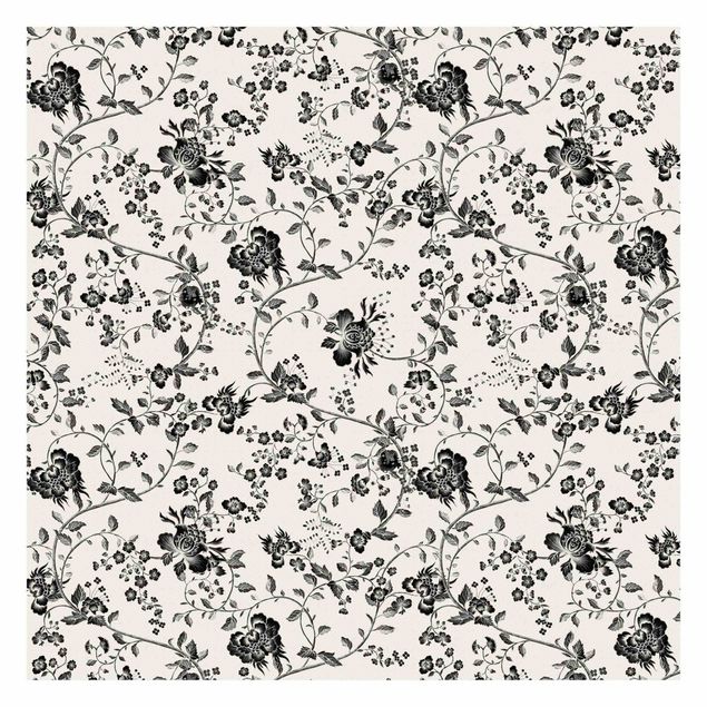 Wallpaper - Black Flower Tendrils