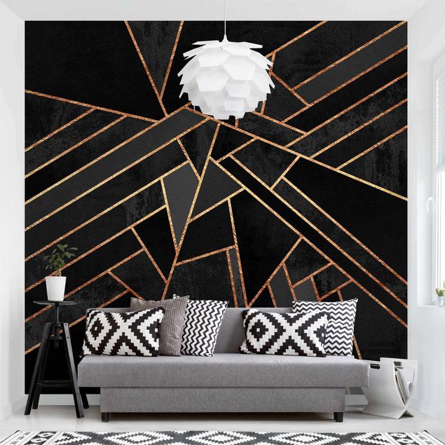 Wallpaper - Black Triangles Gold