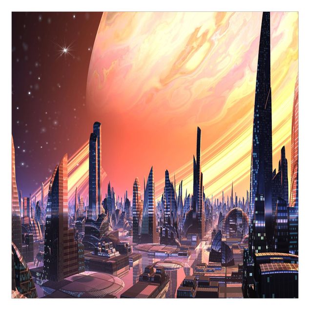 Wallpaper - Sci-Fi Large City With Planet