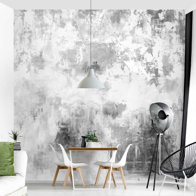 Wallpaper - Shabby Concrete Wall Plaster Grey