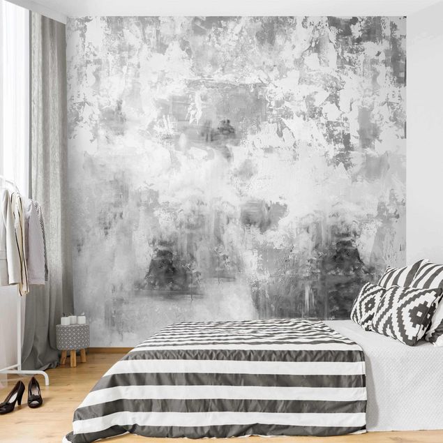 Wallpaper - Shabby Concrete Wall Plaster Grey