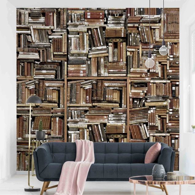 Wallpaper - Shabby Wall Of Books