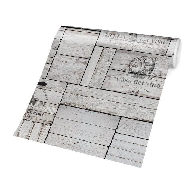 Wallpaper - Shabby Wooden Crates