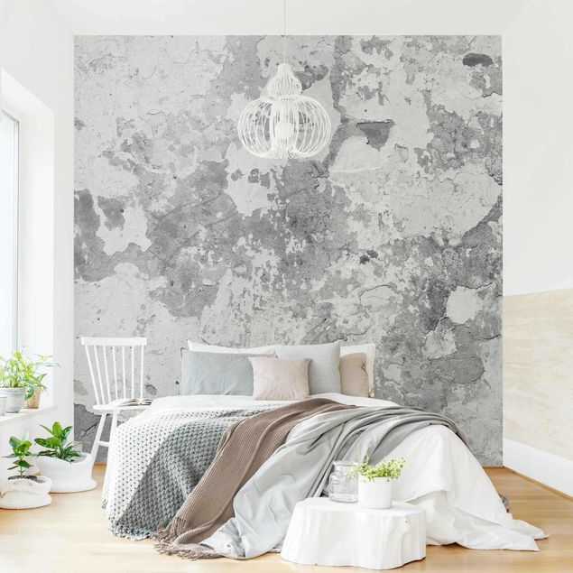 Wallpaper - Shabby Wall In Grey