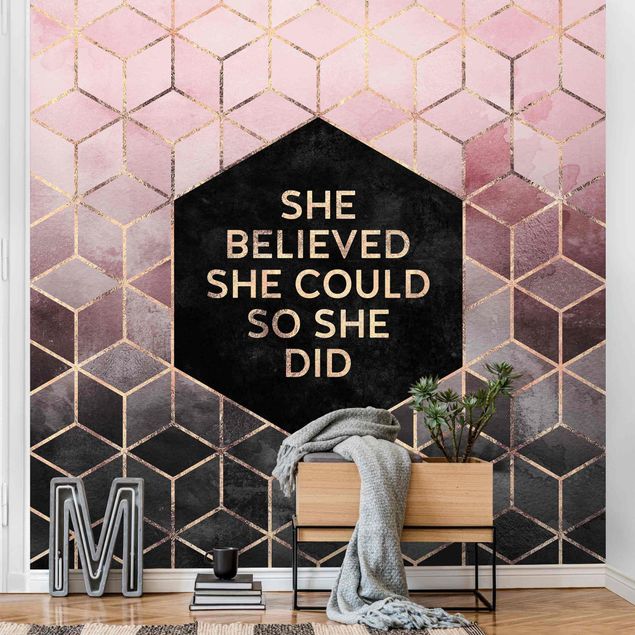 Wallpaper - She Believed She Could Rosé Gold