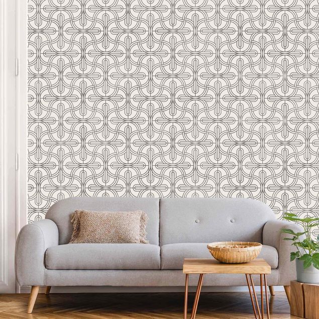 Wallpaper - Silver Art Deco Pattern XXL