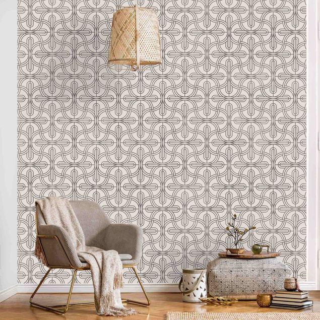 Wallpaper - Silver Art Deco Pattern XXL