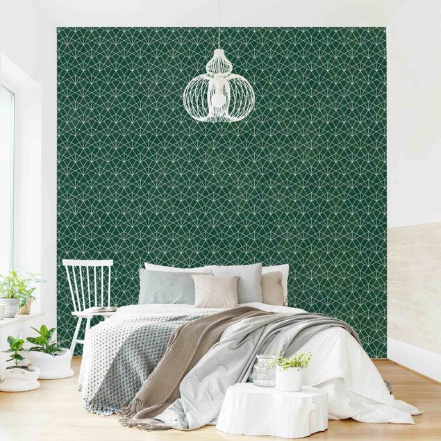 Wallpapers Emerald Art Deco Line Pattern