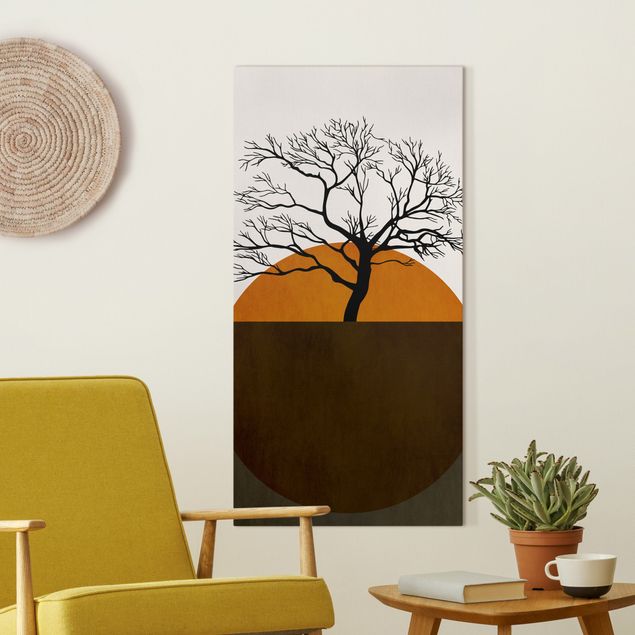 Print on canvas - Sun With Tree