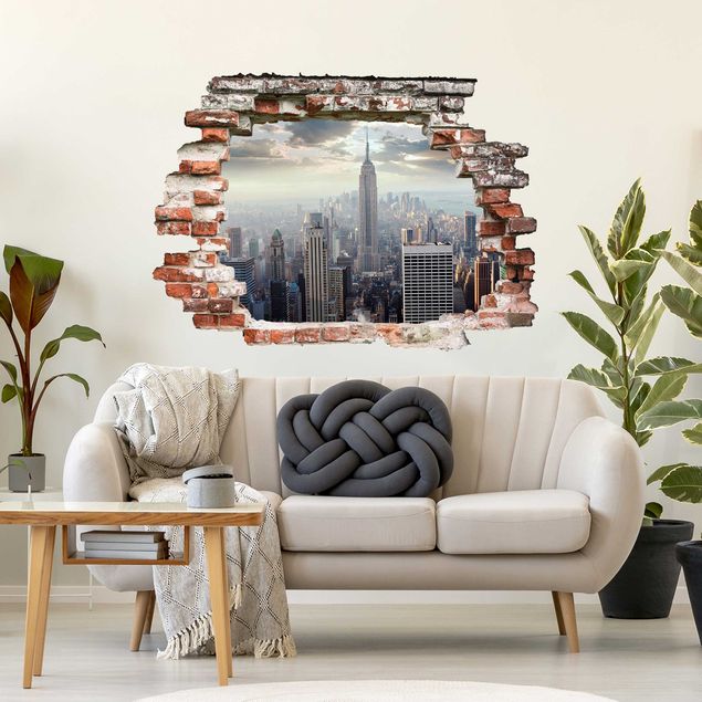 Wall stickers city ​​names 3D sunrise in New York