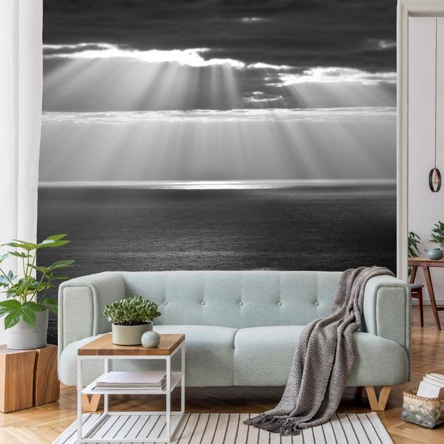Wallpaper - Sunlit Ocean Black And White