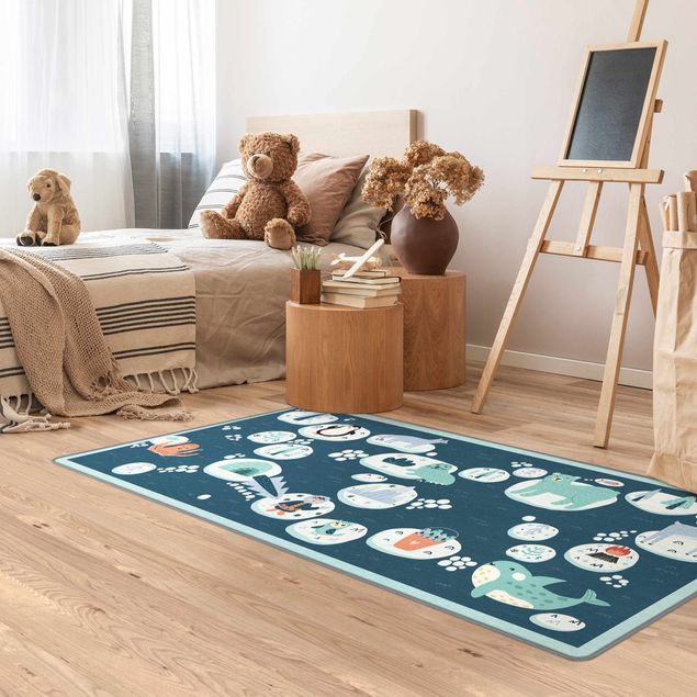 playroom rugs Antarctica - Polar Bear Rudi Wants Fish