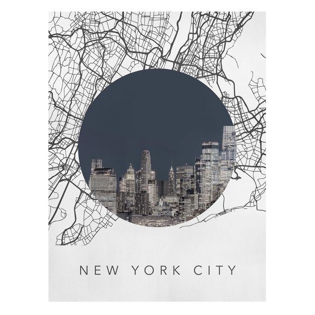 Canvas print - Map Collage New York City