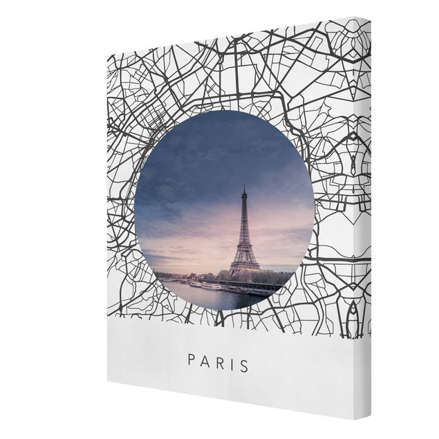 Canvas print - Map Collage Paris