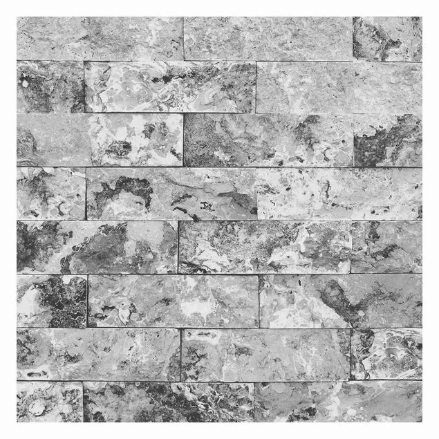 Wallpaper - Stone Wall Natural Marble Grey