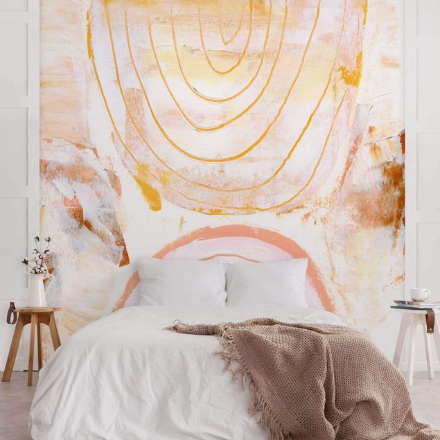 Wallpaper - Bright Colour Arcs In Caramel