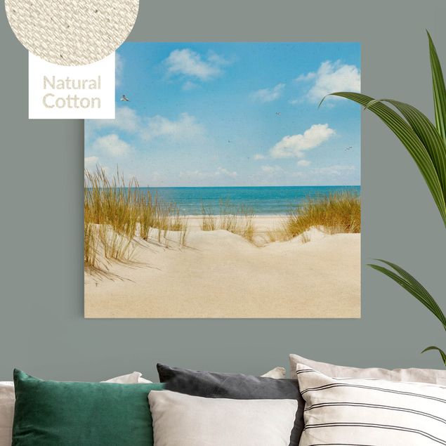 Natural canvas print - Beach On The North Sea - Square 1:1