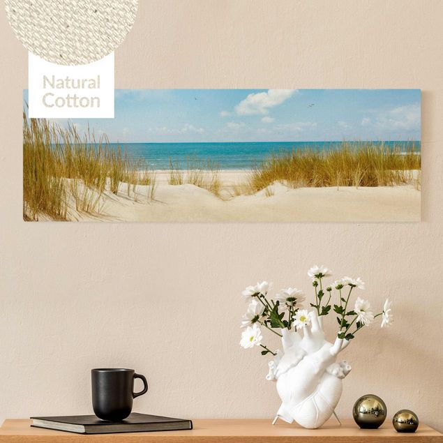 Natural canvas print - Beach On The North Sea - Panorama 3:1