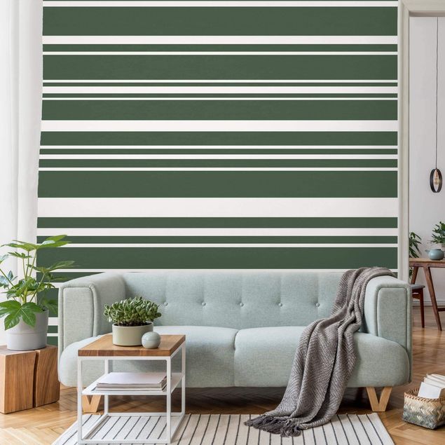 Wallpaper - Stripes On Green Backdrop