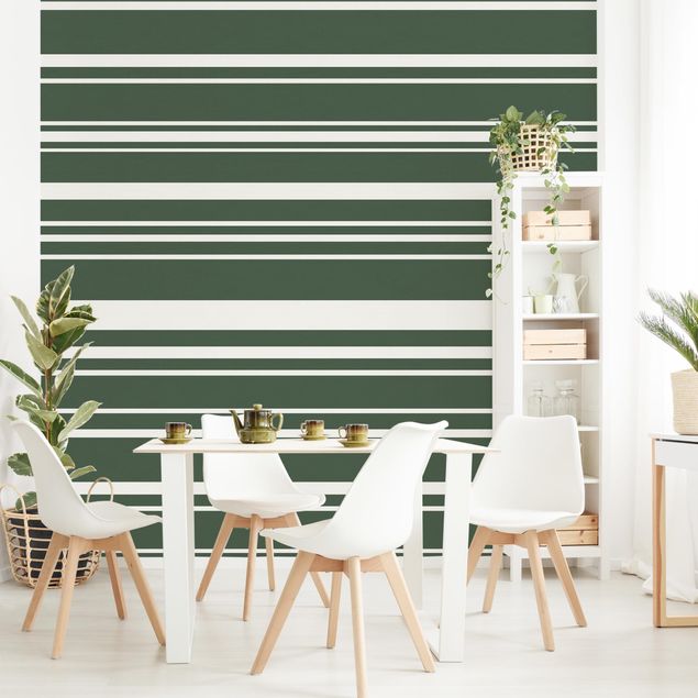 Wallpaper - Stripes On Green Backdrop