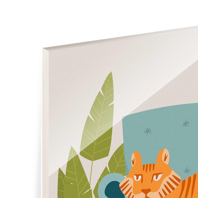 Glass print - Domestic Mini Tiger Illustration