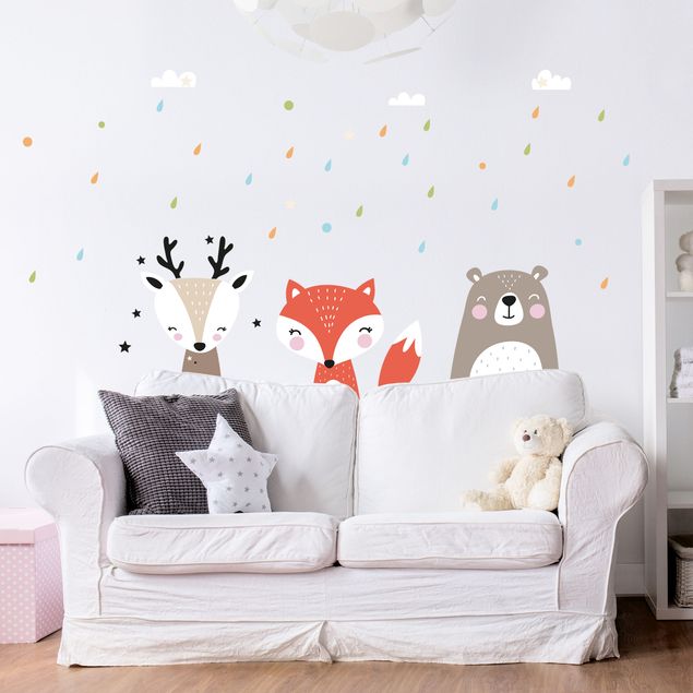 Animal print wall stickers Sweet forest animals