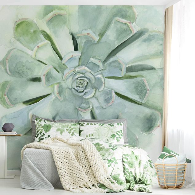 Wallpapers Succulent Plant Watercolour Light Coloured