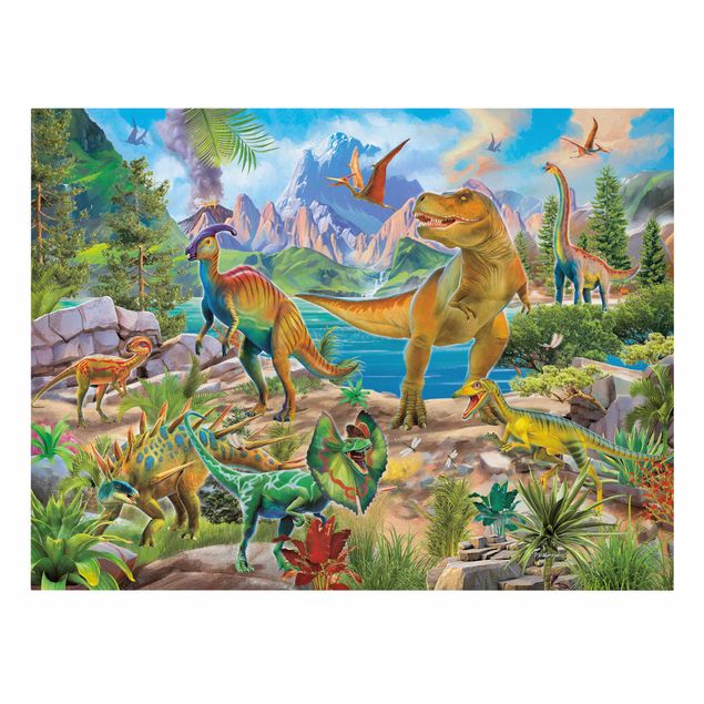 Canvas print - T-Rex And Parasaurolophus