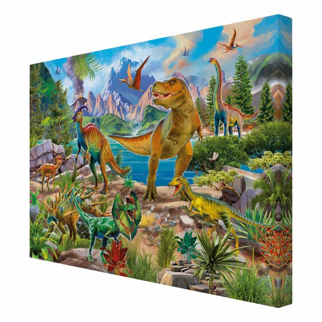 Canvas print - T-Rex And Parasaurolophus
