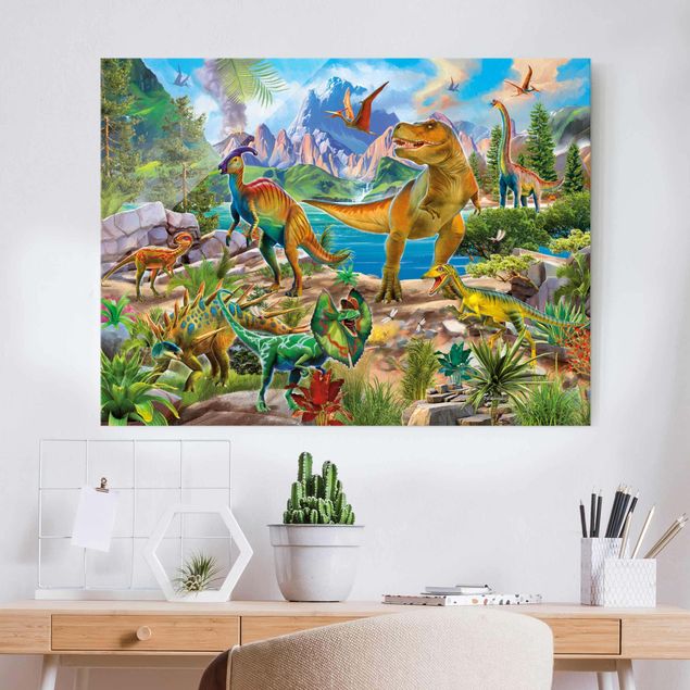 P.D. Moreno poster T-Rex And Parasaurolophus