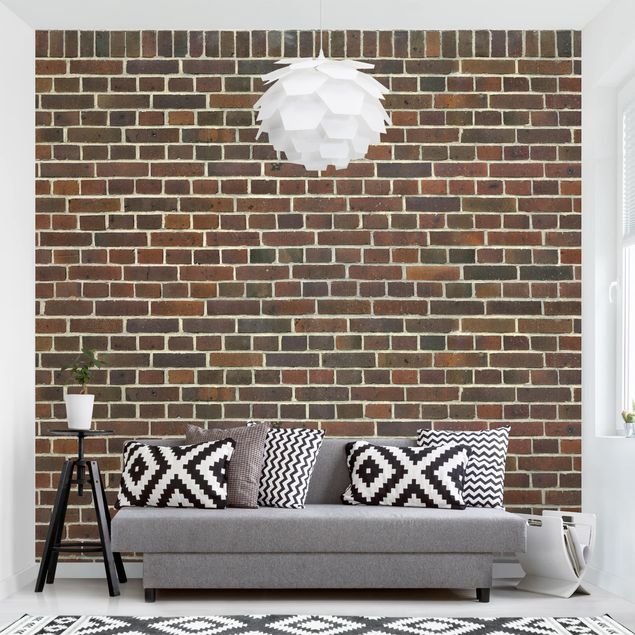 Wallpaper - Brick Wall Reddish Brown