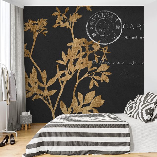 Wallpaper - Golden Leaves On Mocha I