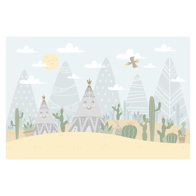 Wallpaper - Tepee With Cacti