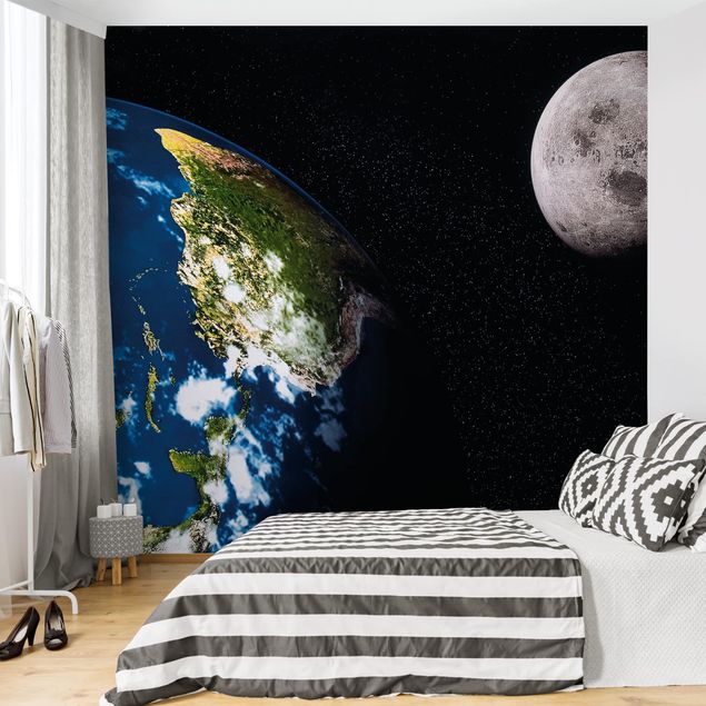 Wallpaper - Moon and Earth