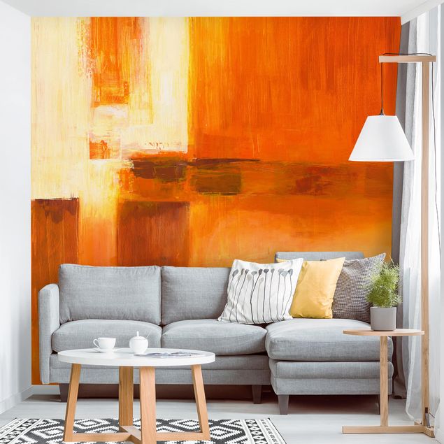 Wallpaper - Petra Schüßler - Composition In Orange And Brown 01