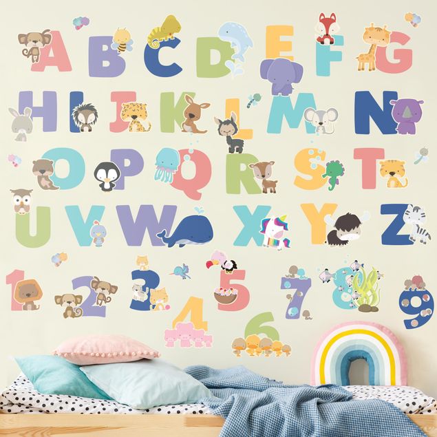 Alphabet wall stickers Animal alphabet set