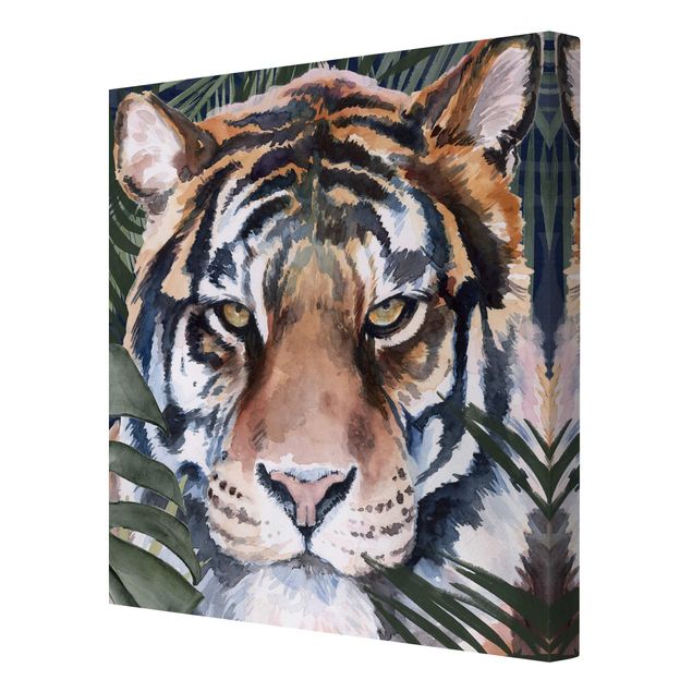 Print on canvas - Tiger In The Jungle - Square 1x1