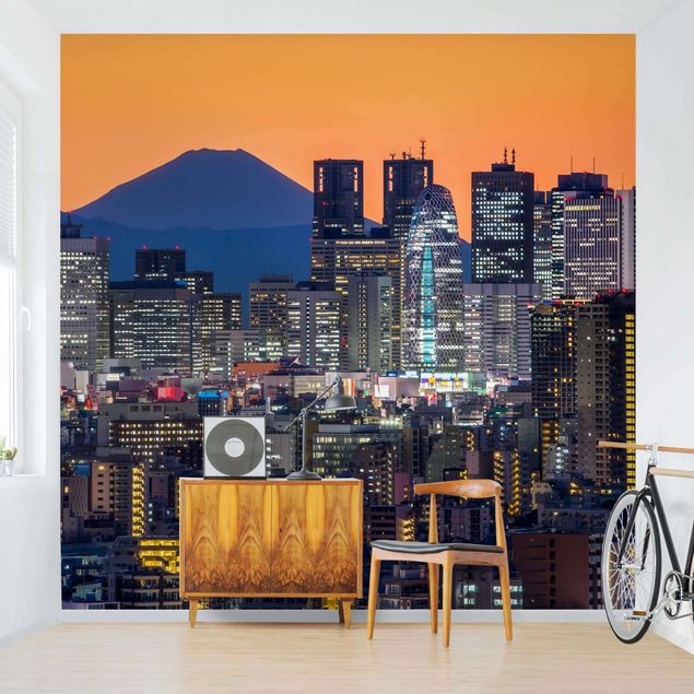 Wallpaper - Tokyo With Mt. Fuji At Dusk
