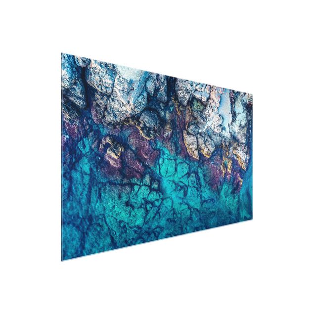 Glass print - Top View Colourful Rocky Coastline