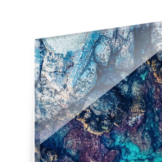 Glass print - Top View Colourful Rocky Coastline
