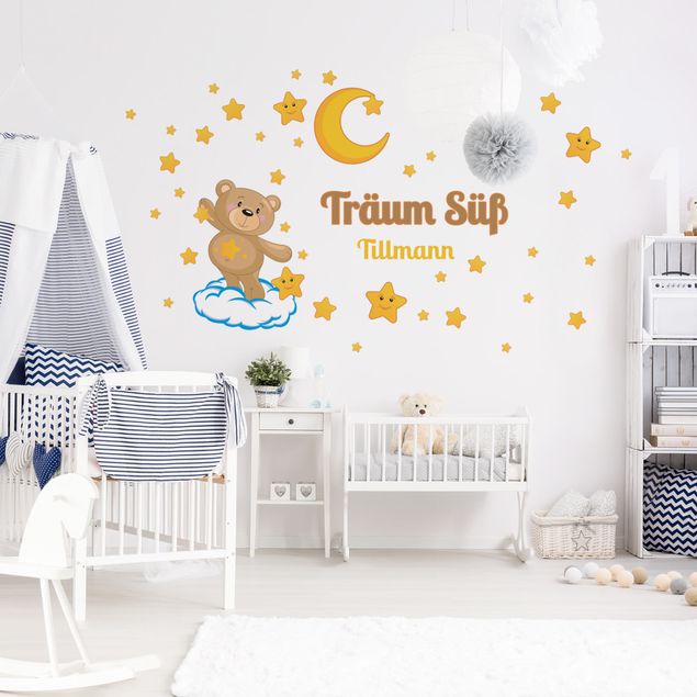 Inspirational quotes wall stickers Dream sweet Bärchen Stars and Moon