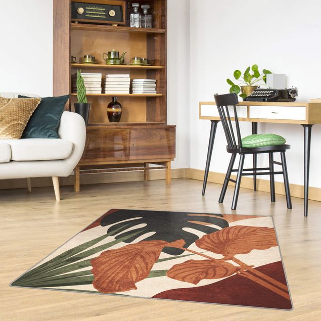 Modern rugs Tropical Boho Leaves
