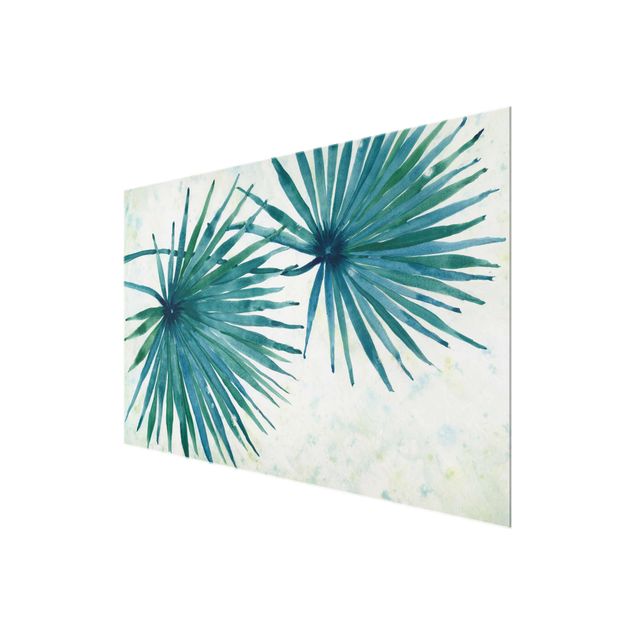 Glass print - Tropicl Palm Leaves Close-up