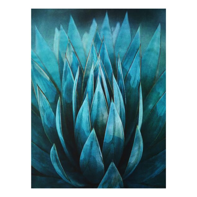 Glass print - Turquoise Succulents