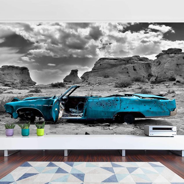 Wallpaper - Turquoise Cadillac