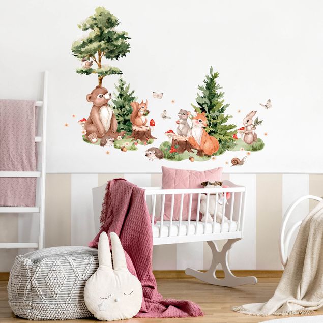 Wall stickers trees Gathering Of Forest Animals