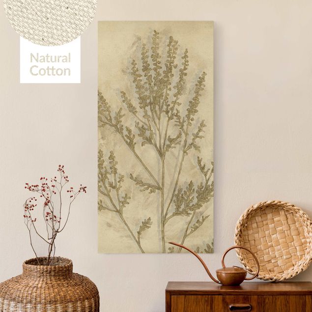 Natural canvas print - Gilded Foliage - Portrait format 1:2