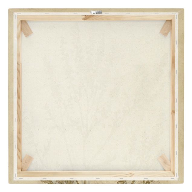 Natural canvas print - Gilded Foliage - Square 1:1