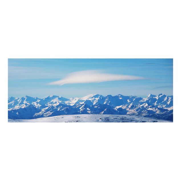 Glass print - Snowy Mountain Landscape