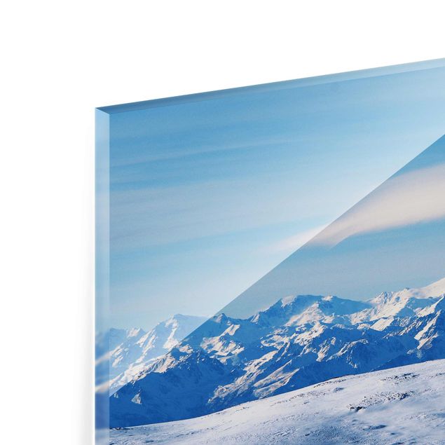 Glass print - Snowy Mountain Landscape